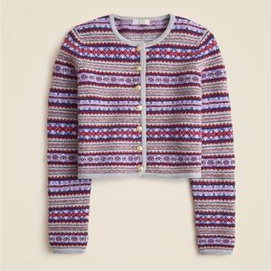 Jcrew Fair Isle lady jacket in boiled wool blend